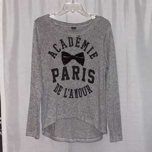 Long Sleeve Gray Paris Sweater Top